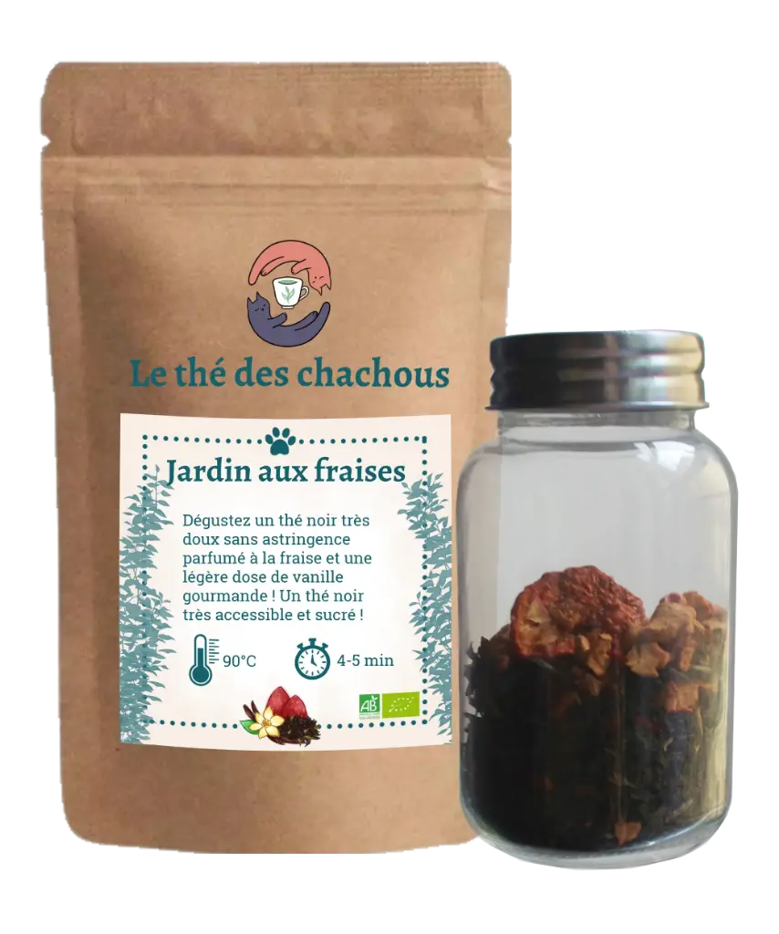 Thé Bio "Jardin aux fraises" (50g, Pochette)