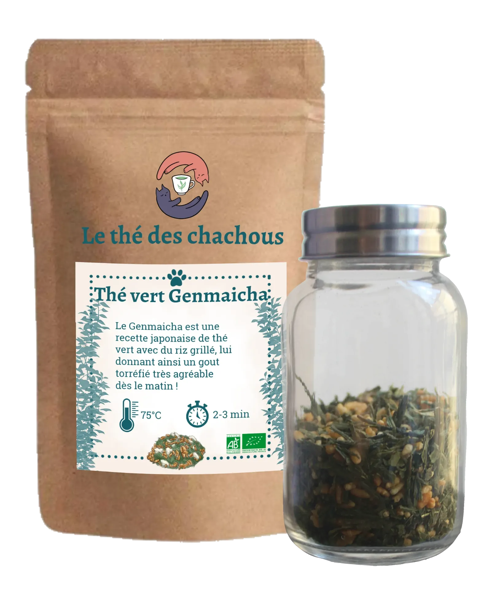 Thé vert Bio "Genmaicha" (50g, Pochette)