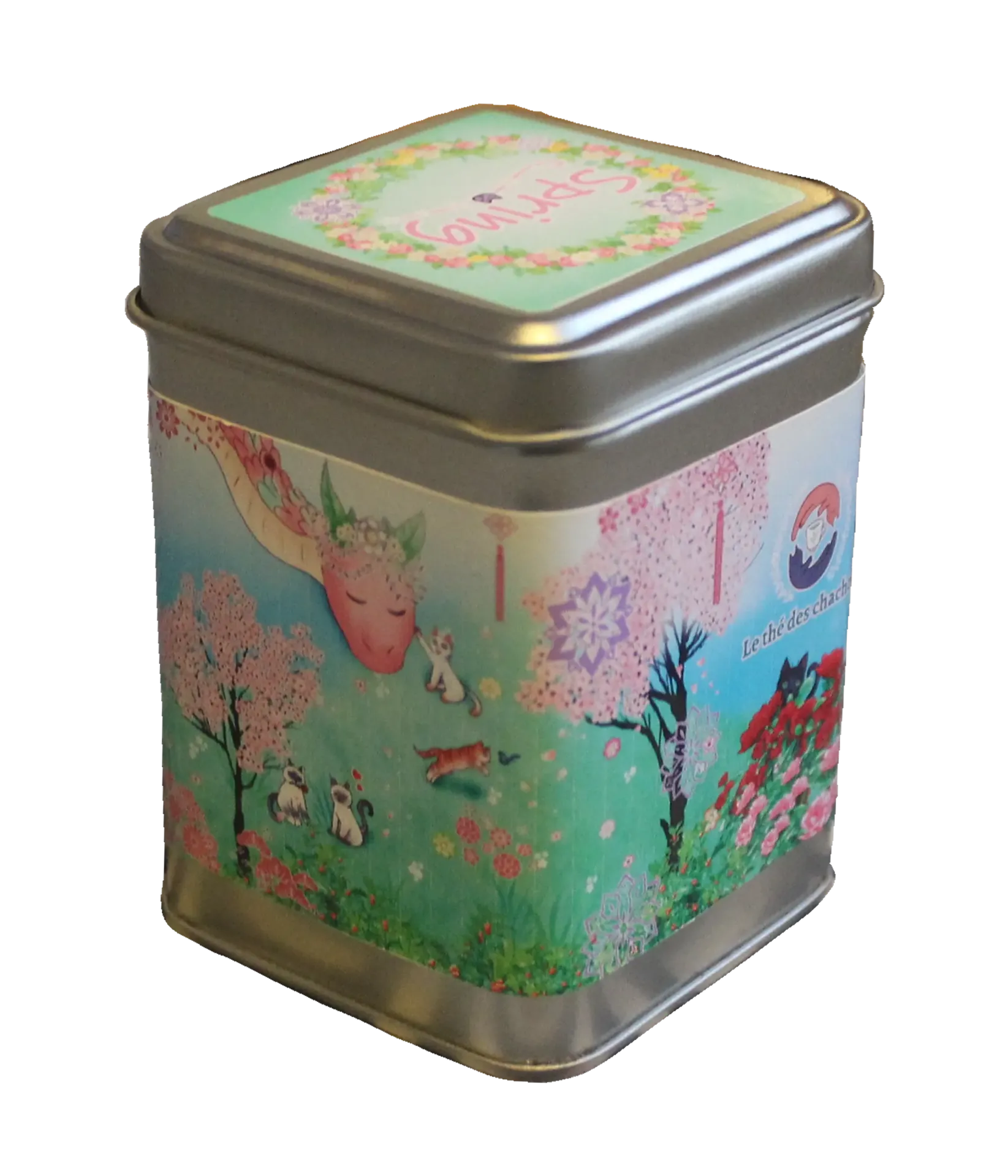 Boite à thé, illustration "Printemps"