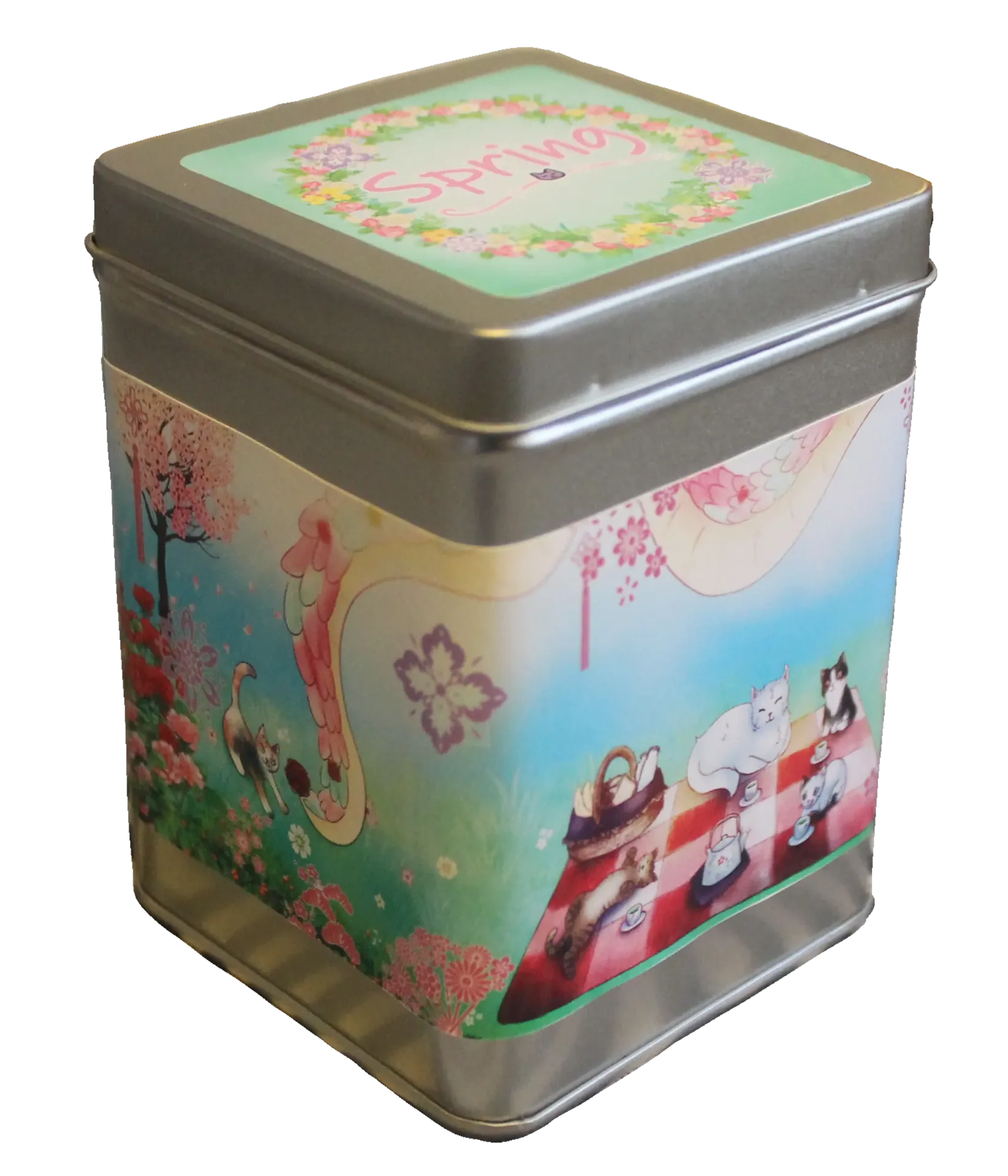 Boite à thé, illustration "Printemps"