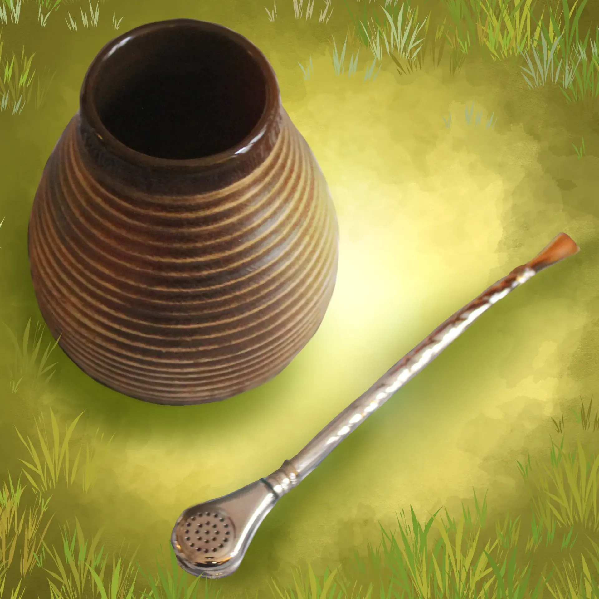 Calebasse en céramique avec bombilla